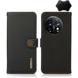 For OnePlus 11 KHAZNEH Custer Texture RFID Genuine Leather Phone Case(Black) - OnePlus Cases by PMC TechLife | Online Shopping South Africa | PMC TechLife | Buy Now Pay Later Mobicred