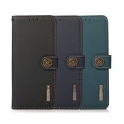 For OnePlus 11 KHAZNEH Custer Texture RFID Genuine Leather Phone Case(Black)
