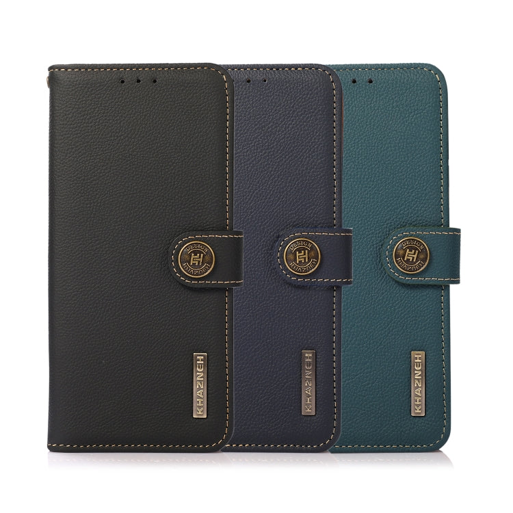 For OnePlus 11 KHAZNEH Custer Texture RFID Genuine Leather Phone Case(Black)