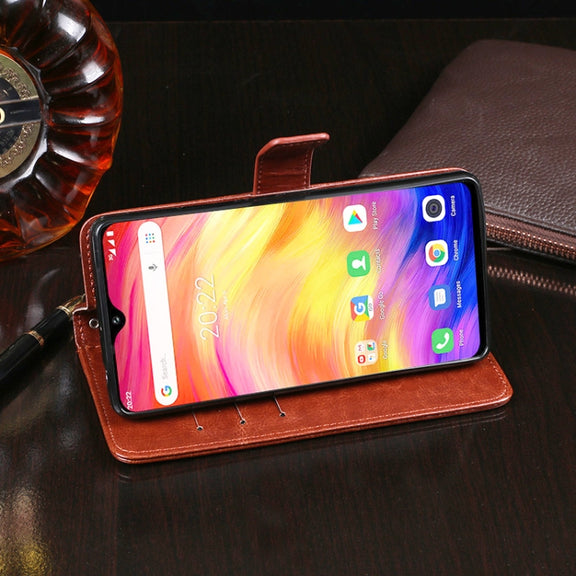 For Ulefone Note 7 idewei  Crazy Horse Texture Horizontal Flip Leather Case with Holder & Card Slots & Wallet(Sky Blue)