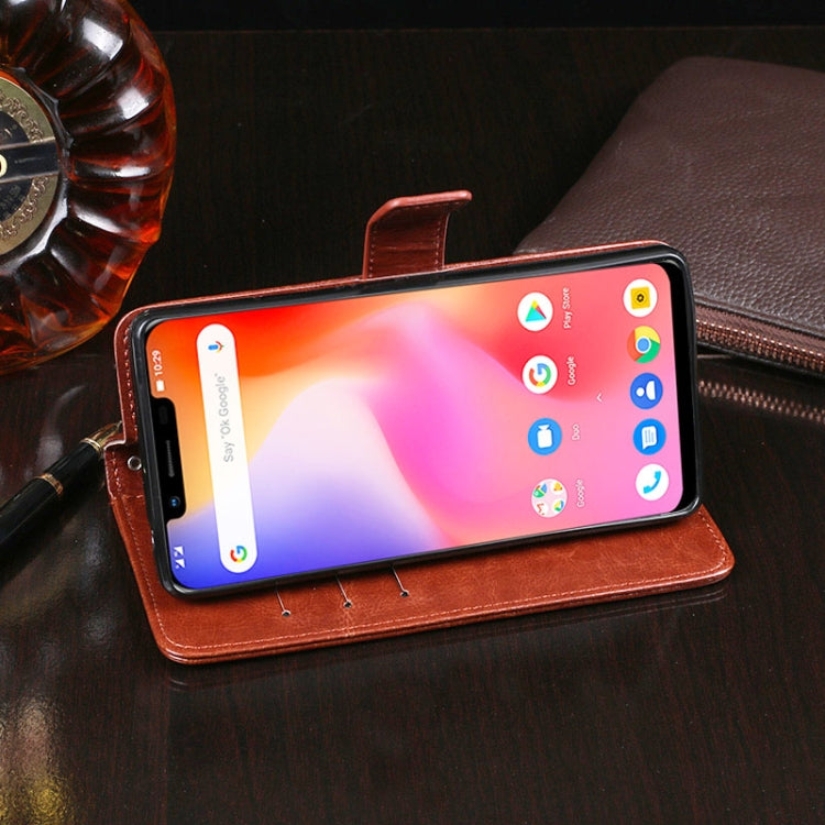 For Ulefone S10 Pro idewei  Crazy Horse Texture Horizontal Flip Leather Case with Holder & Card Slots & Wallet(Rose Red)