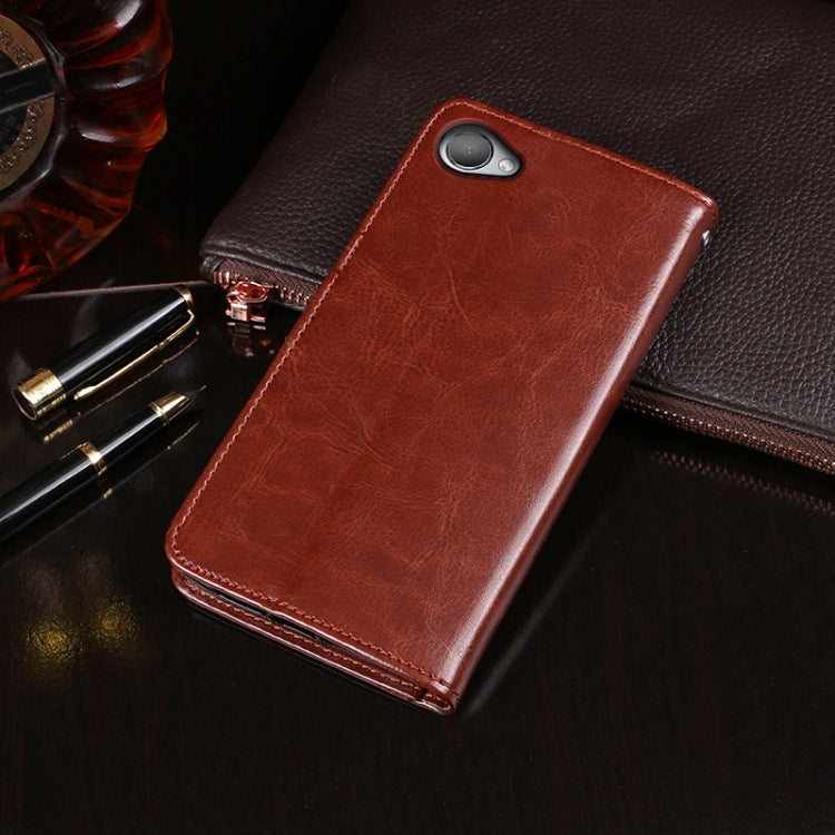 For HTC Desire 12 idewei Crazy Horse Texture Horizontal Flip Leather Case with Holder & Card Slots & Wallet(Black)