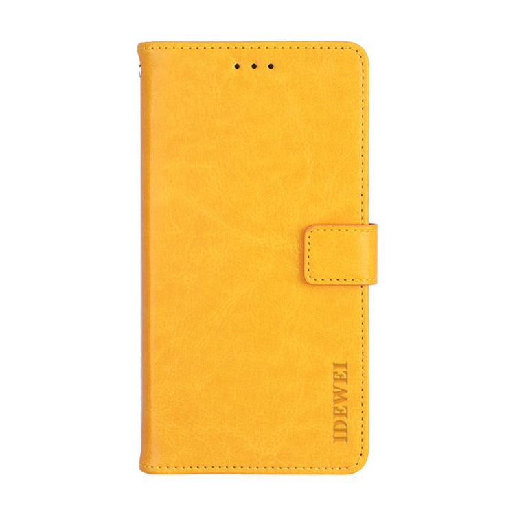 For HTC U11+ idewei Crazy Horse Texture Horizontal Flip Leather Case with Holder & Card Slots & Wallet(Yellow)