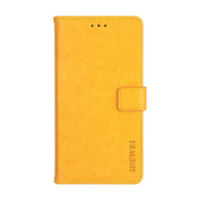 For HTC U12+ idewei Crazy Horse Texture Horizontal Flip Leather Case with Holder & Card Slots & Wallet(Yellow)