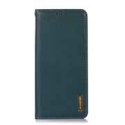 For Motorola Moto E13 4G 2023 KHAZNEH Nappa Top Layer Cowhide Leather Phone Case(Green)