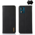 For Motorola Moto E13 4G 2023 KHAZNEH Nappa Top Layer Cowhide Leather Phone Case(Black) - free shipping - PMC TechLife - Order now!