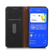 For Motorola Moto E13 4G 2023 KHAZNEH Nappa Top Layer Cowhide Leather Phone Case(Black)