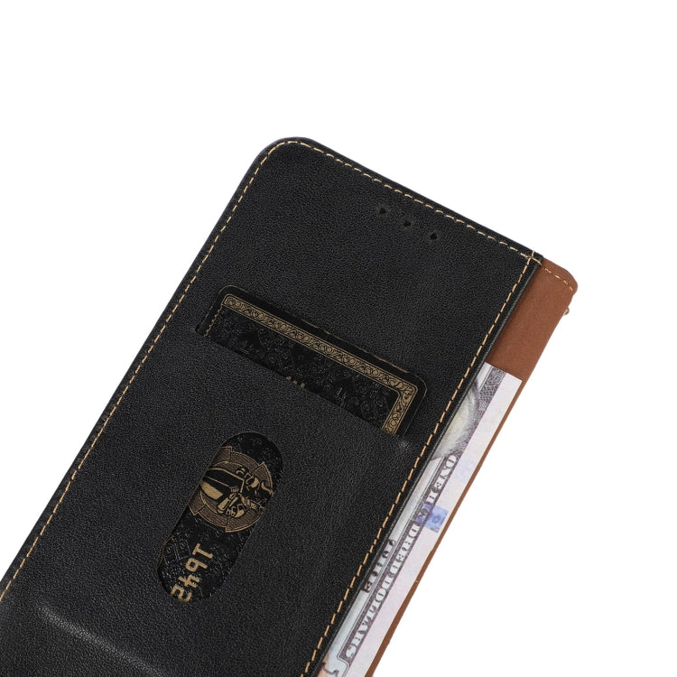 For Motorola Moto E13 4G 2023 KHAZNEH Nappa Top Layer Cowhide Leather Phone Case(Black)