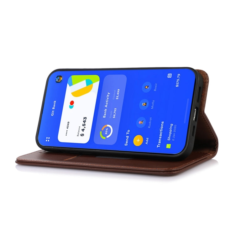 For Motorola Moto G53 5G KHAZNEH Nappa Top Layer Cowhide Leather Phone Case(Brown)