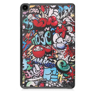 For Huawei Matepad SE 10.4 Custer Painted 3-Fold Holder Leather Tablet Case(Graffiti)