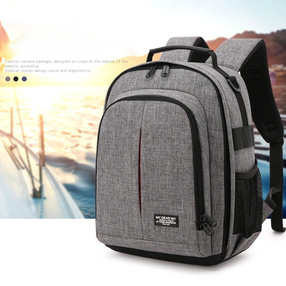 Small Water-resistant Camera Backpack Shoulders SLR Camera Bag(Blue)