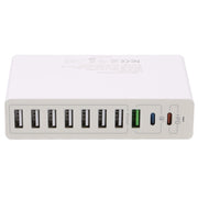 MFT-03Q 10 in 1 65W QC3.0 USB Smart Fast Charger, Plug Type:AU Plug(White)