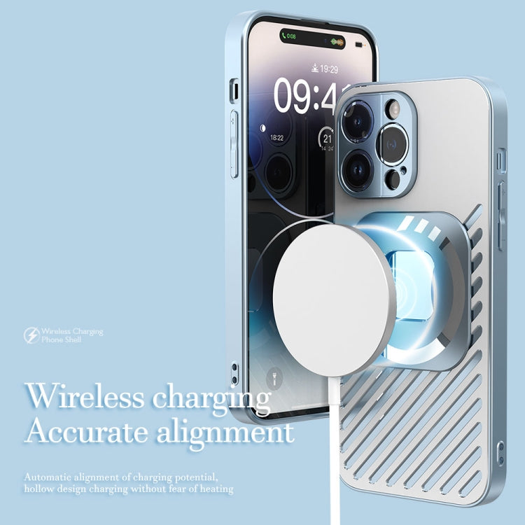 For iPhone 14 Pro Max R-JUST Square Round Mirror PC+TPU Phone Case(Blue)