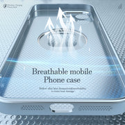 For iPhone 14 Pro Max R-JUST Square Round Mirror PC+TPU Phone Case(Blue)