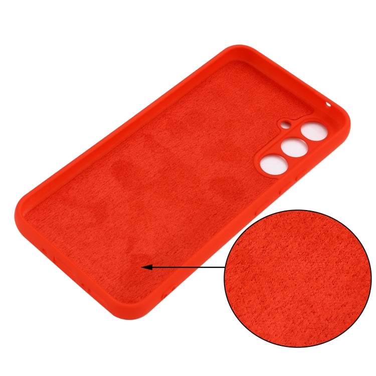 For Samsung Galaxy A34 5G Pure Color Liquid Silicone Shockproof Phone Case(Red)