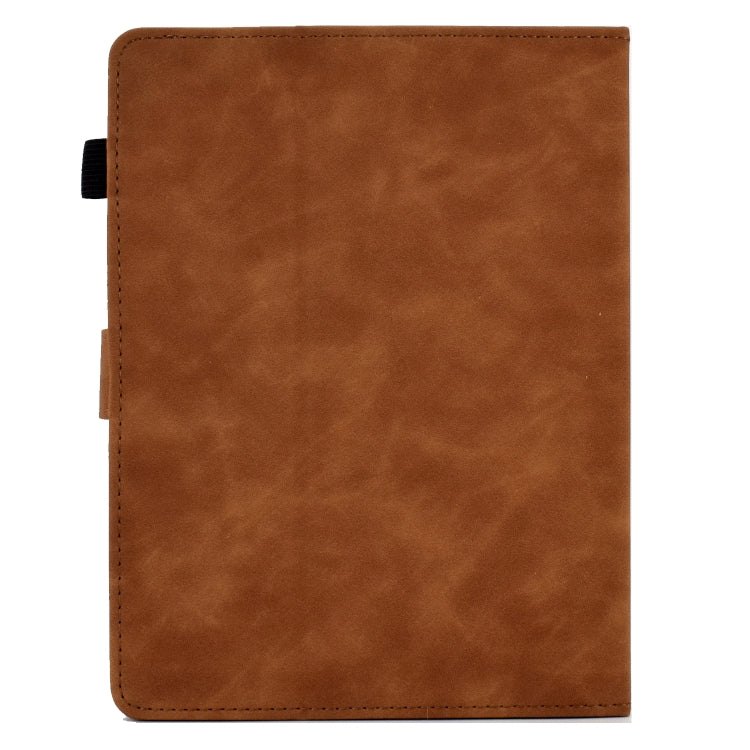 For 7 inch Tablets Peony Butterfly Embossed Leather Tablet Case(Brown)