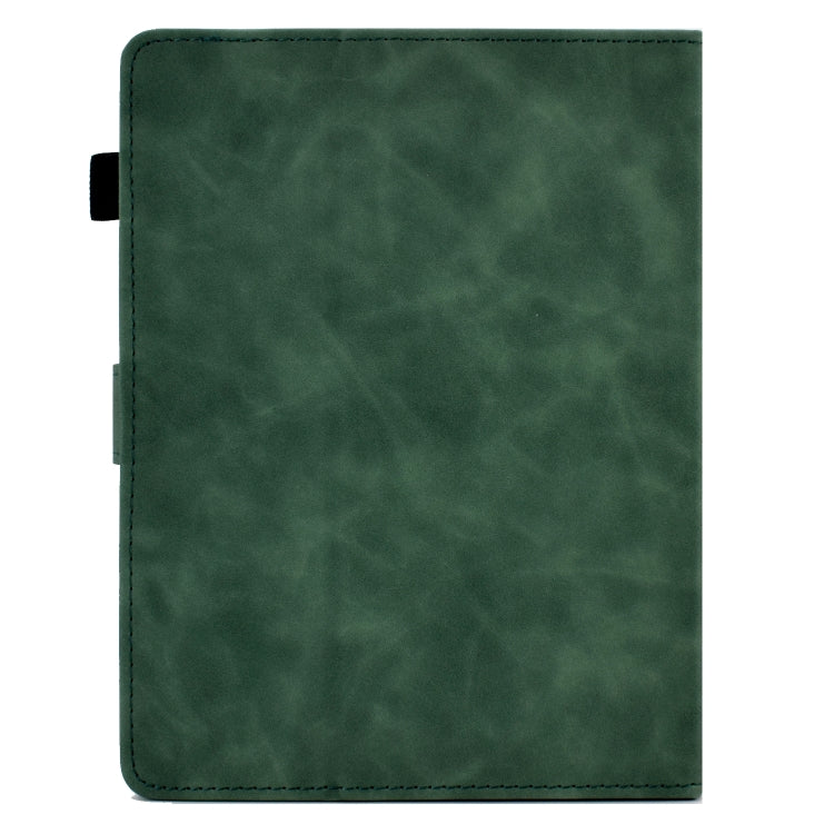 For 7 inch Tablets Peony Butterfly Embossed Leather Tablet Case(Green)