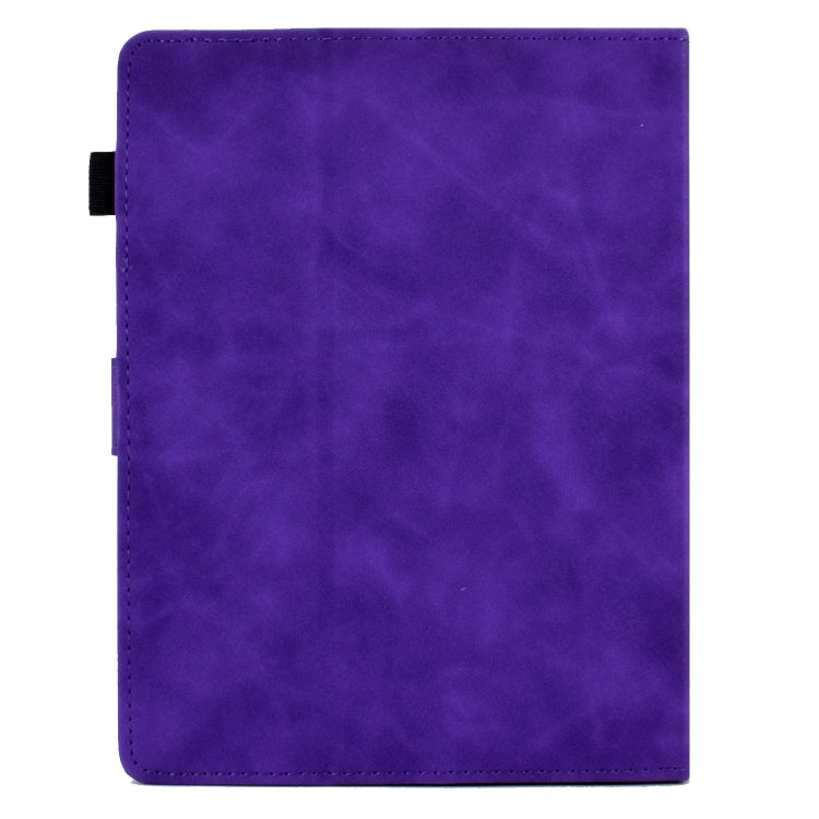 For 7 inch Tablets Peony Butterfly Embossed Leather Tablet Case(Purple)