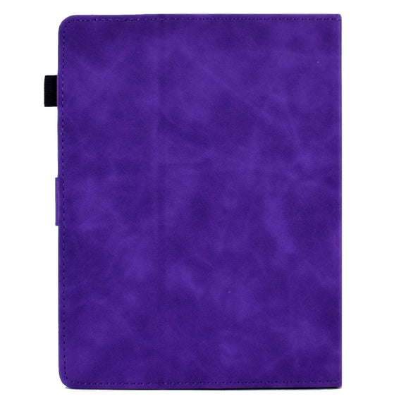 For 7 inch Tablets Peony Butterfly Embossed Leather Tablet Case(Purple)