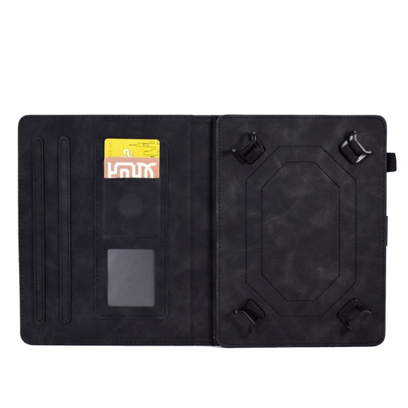 For 7 inch Tablets Peony Butterfly Embossed Leather Tablet Case(Black)