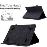 For 7 inch Tablets Peony Butterfly Embossed Leather Tablet Case(Black)