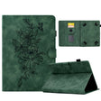 For 8 inch Tablets Peony Butterfly Embossed Leather Tablet Case(Green) - 8 inch by PMC TechLife | Online Shopping South Africa | PMC TechLife | Buy Now Pay Later Mobicred