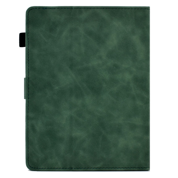 For 8 inch Tablets Peony Butterfly Embossed Leather Tablet Case(Green)