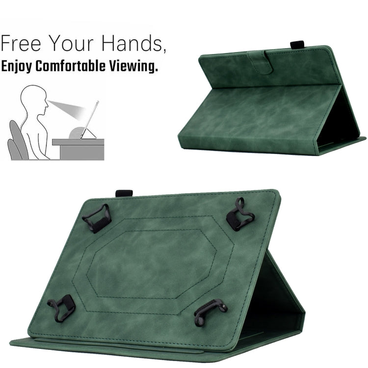 For 8 inch Tablets Peony Butterfly Embossed Leather Tablet Case(Green)