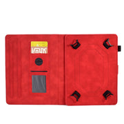 For 8 inch Tablets Peony Butterfly Embossed Leather Tablet Case(Red)