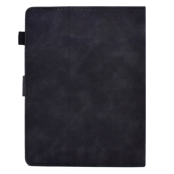 For 8 inch Tablets Peony Butterfly Embossed Leather Tablet Case(Black)