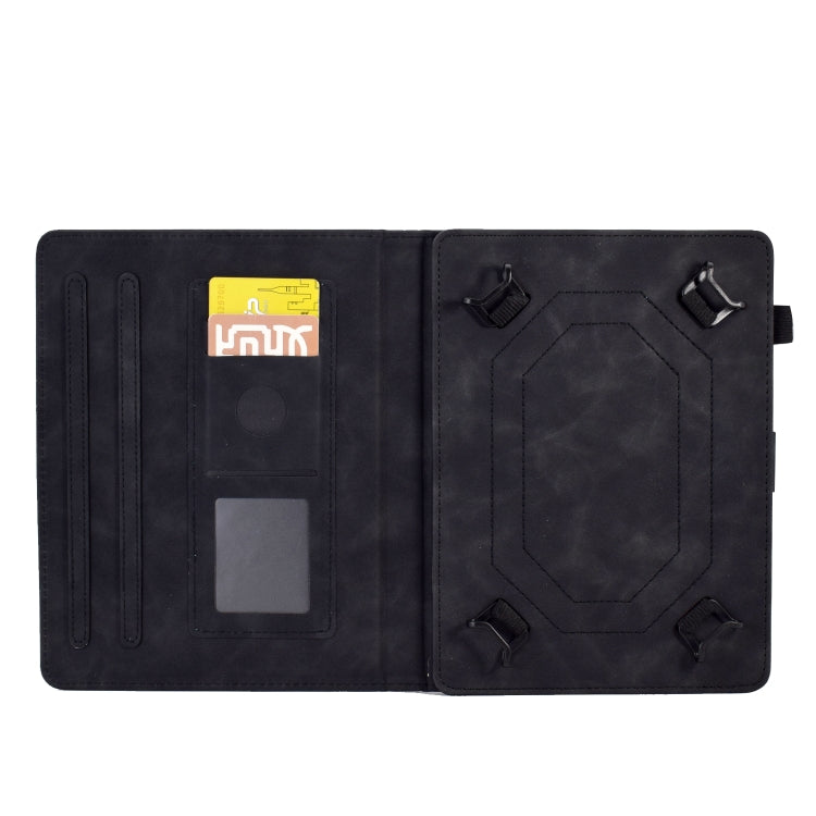 For 8 inch Tablets Peony Butterfly Embossed Leather Tablet Case(Black)