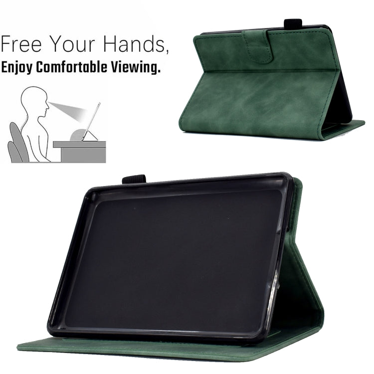 For Amazon Kindle 11th 2024 / 2022 Peony Butterfly Embossed Leather Smart Tablet Case(Green)