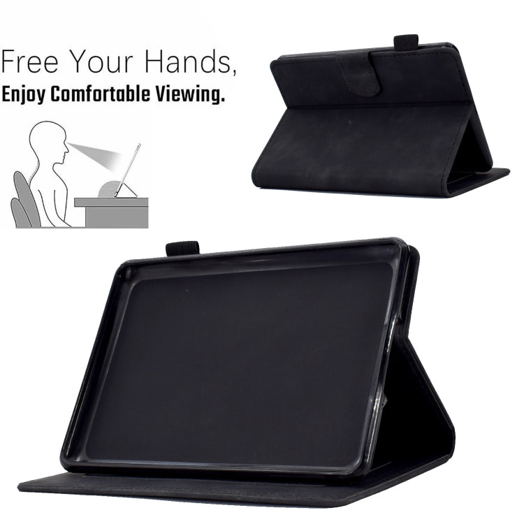 For Amazon Kindle 11th 2024 / 2022 Peony Butterfly Embossed Leather Smart Tablet Case(Black)