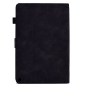 For Amazon Kindle Fire HD10 2021 Peony Butterfly Embossed Leather Smart Tablet Case(Black)
