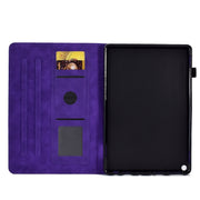 For Amazon Kindle Fire HD8 2022 Peony Butterfly Embossed Leather Smart Tablet Case(Purple)