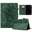 For Amazon Kindle Fire HD8 2018/2017/2016 Peony Butterfly Embossed Leather Smart Tablet Case(Green) - Amazon by PMC TechLife | Online Shopping South Africa | PMC TechLife | Buy Now Pay Later Mobicred