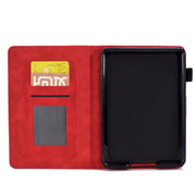 For Amazon Kindle Paperwhite 5 Peony Butterfly Embossed Leather Smart Tablet Case(Red)
