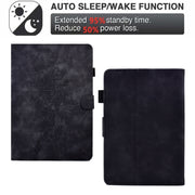 For Amazon Kindle Paperwhite 5 Peony Butterfly Embossed Leather Smart Tablet Case(Black)