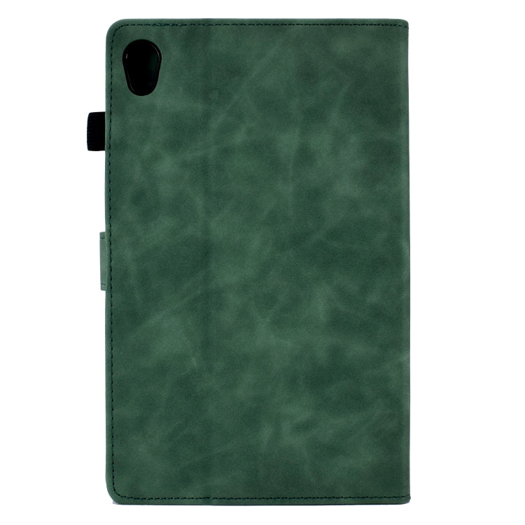 For Lenovo Tab M10 Gen 2 Peony Butterfly Embossed Leather Smart Tablet Case(Green)