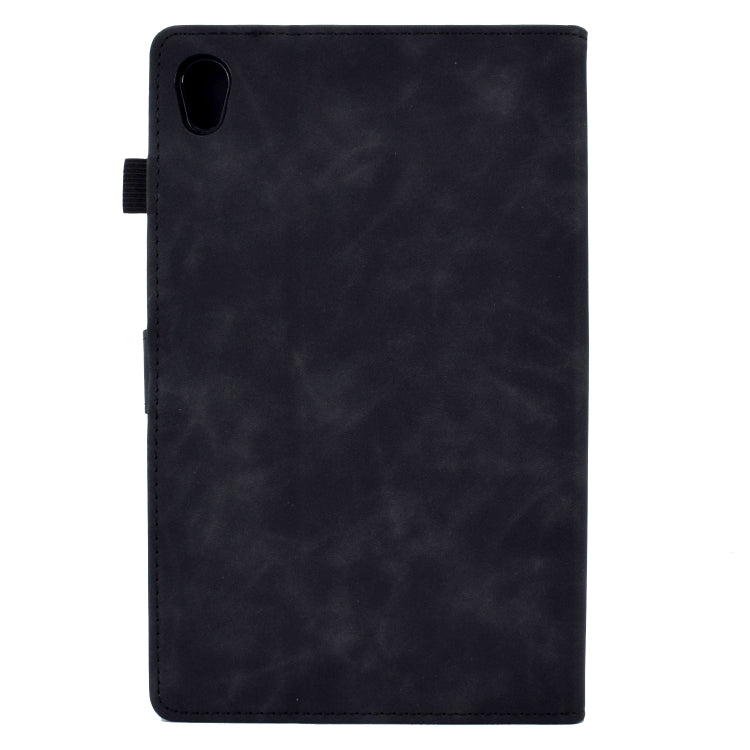 For Lenovo Tab M10 Gen 2 Peony Butterfly Embossed Leather Smart Tablet Case(Black)