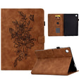 For Lenovo Tab M10 Plus Peony Butterfly Embossed Leather Smart Tablet Case(Brown) - Lenovo by PMC TechLife | Online Shopping South Africa | PMC TechLife | Buy Now Pay Later Mobicred