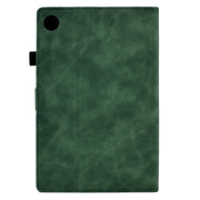 For Lenovo Tab M10 Plus Peony Butterfly Embossed Leather Smart Tablet Case(Green)
