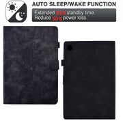 For Lenovo Tab M10 Plus 3rd Gen Peony Butterfly Embossed Leather Smart Tablet Case(Black)