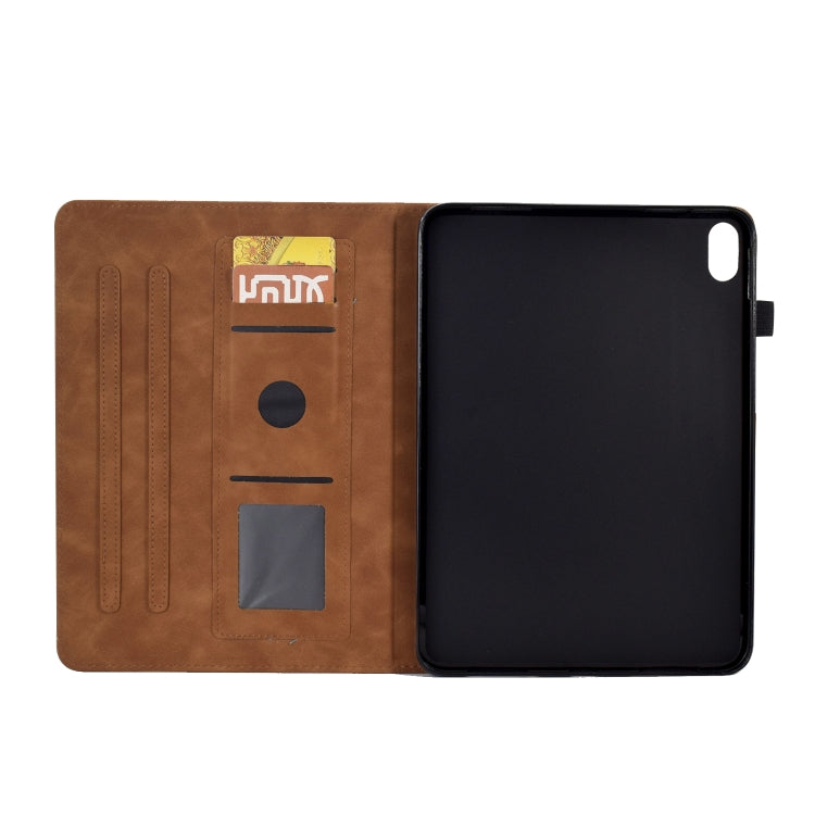 For Lenovo Tab P11 Peony Butterfly Embossed Leather Smart Tablet Case(Brown)