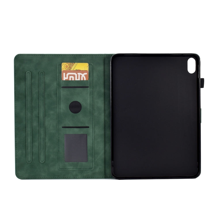 For Lenovo Tab P11 Peony Butterfly Embossed Leather Smart Tablet Case(Green)