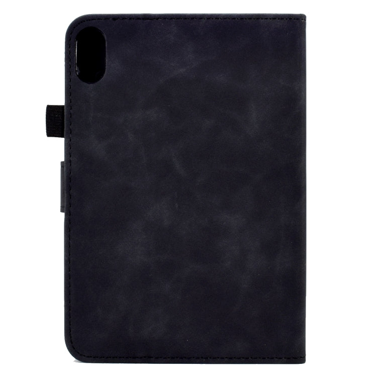 For Lenovo Tab P11 Peony Butterfly Embossed Leather Smart Tablet Case(Black)