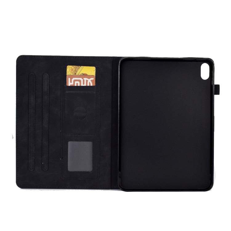 For Lenovo Tab P11 Peony Butterfly Embossed Leather Smart Tablet Case(Black)