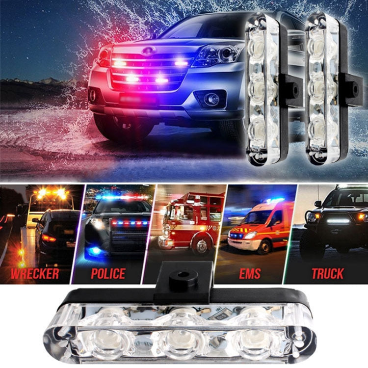 4 in 1 Car 12LEDs Grille Flash Lights Warning Lights with Wireless Remote Control, Color:Red Blue