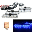 4 in 1 Car 16LEDs Grille Flash Lights Warning Lights with Wireless Remote Control(Blue) - Warning Lights by PMC TechLife | Online Shopping South Africa | PMC TechLife | Buy Now Pay Later Mobicred