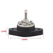1/4 inch M6 RV Yacht 8-way Terminal Stud with 2 M5x20 Screws(Black)